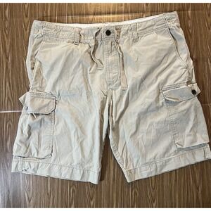 Lacoste Cargo Shorts Men 40 Beige Lightweight Outdoor Shorts Utility Preppy